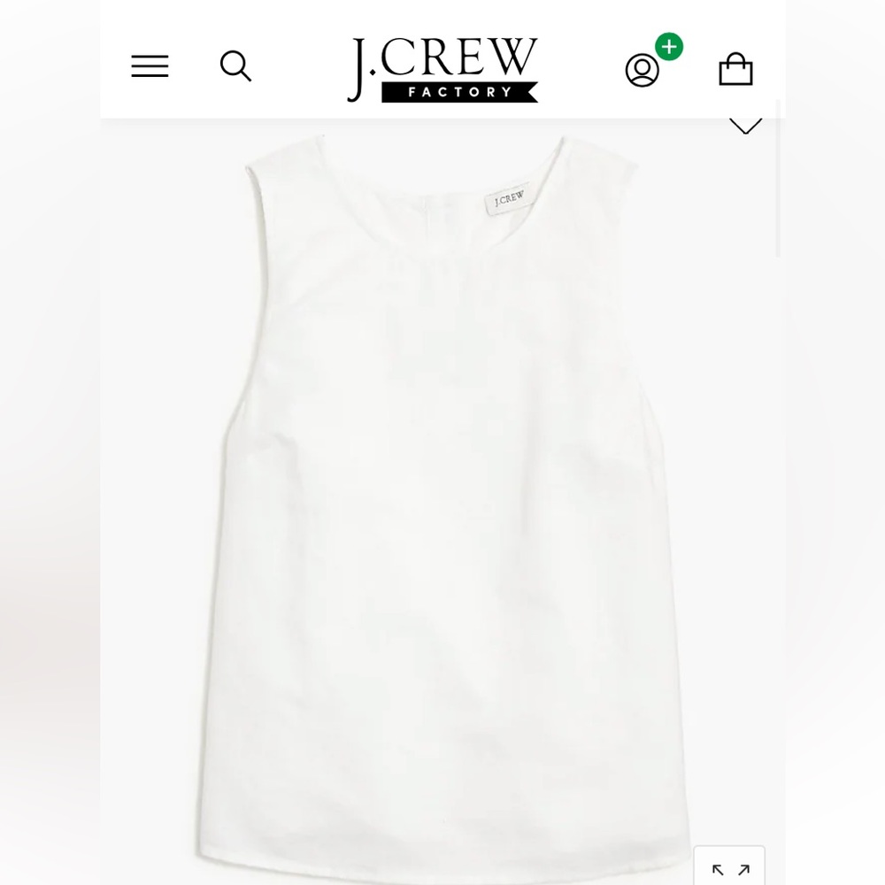 J. Crew, Cotton,‎ linen, blend tank top. NWT, XS